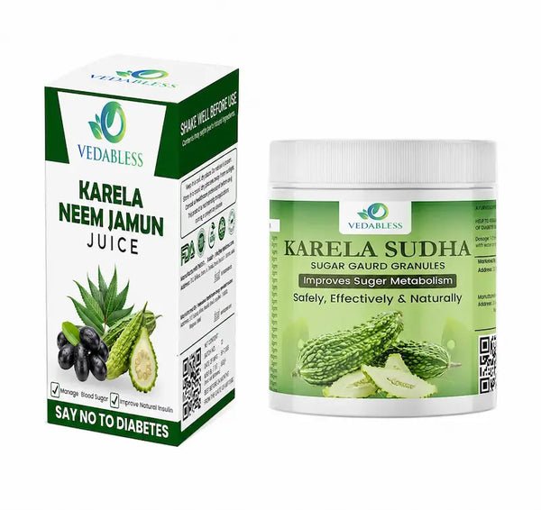 Karela Neem Jamun Juice + Karela Sudha Granules – Herbal Blood Sugar Support Combo