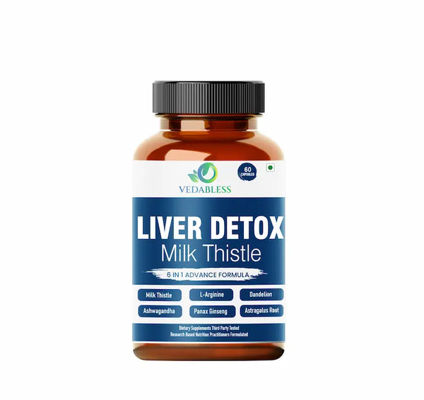 Vedabless liver detox milk thistle capsules