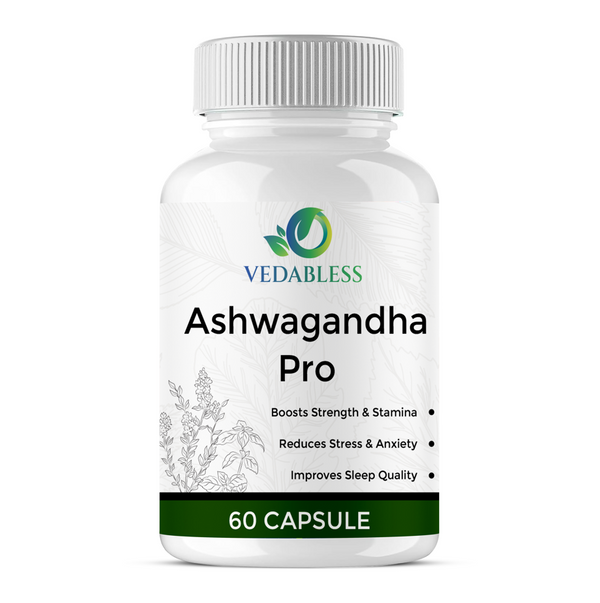 Vedabless Ashwagandha Pro Capsules – Strength, Stress & Sleep Support